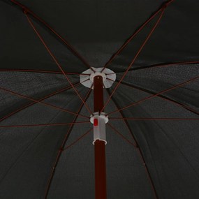 Guarda-sol de jardim com poste de aço 240 cm antracite