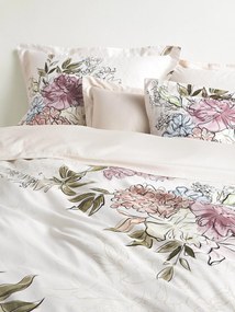 Capa de edredão em cetim de algodão com padrão floral Margot