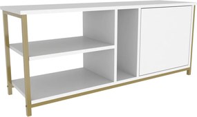 Móvel TV Neola – Dourado e Branco – 120 cm x 35,3 cm x 50,8 cm