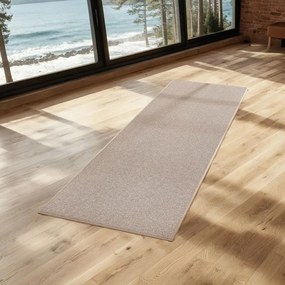 Tapete 80 x 200 cm em estilo juta castanho-camelo