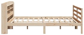 Estrutura de cama com cabeceira 200x200 cm pinho maciço