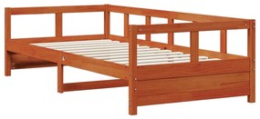 Sofá-cama sem colchão 90x200 cm pinho maciço castanho-mel