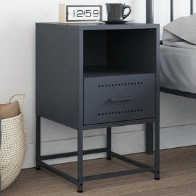 vidaXL Mesa de cabeceira 36x39x60,5 cm aço antracite