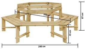 Banco de jardim 240 cm pinho impregnado