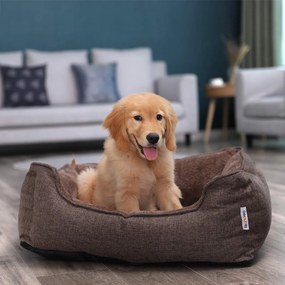 Cama lavável para cães 70 x 55 x 21 cm castanha