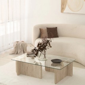 Mesa de Centro Escape – Travertino – 105 cm x 30 cm x 65 cm