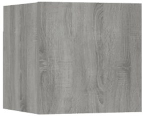 Conjunto móveis de TV 3 pcs madeira processada sonoma cinza