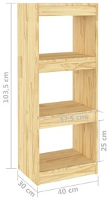Estante/divisória 40x30x103,5 cm madeira de pinho maciça