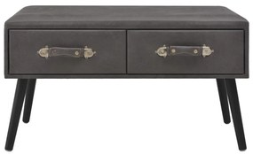 Mesa de centro 80x40x46 cm couro artificial cinzento