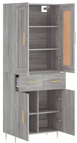 Armário alto 69,5x34x180 cm derivados de madeira sonoma cinza