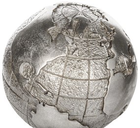 Estatueta decorativa prateada EARTH Beliani