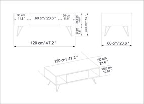 Mesa de Centro Mistico – Preto Nogueira – 120x45,6x60 cm