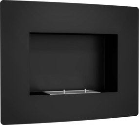 HOMCOM Lareira de Bioetanol de Parede com Depósito de 0,9L Tempo de Combustão 3,3H para Interiores 15-20 m² 66x16x52 cm Preto | Aosom Portugal
