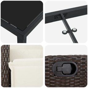 Conjunto de Jantar de Jardim 9 Peças Rattan Polipropileno Marrom