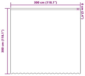 Cortina de Renda com cortinas Floral Branco 300 x 300 cm Poliéster