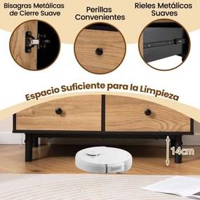 Armário com 4 gavetas e compartimento aberto, com pés de metal 80 x 45,5 x 97,5 cm Preto
