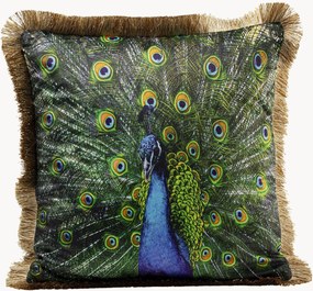 Almofada em veludo Peacock