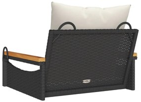 Banco baloiço com almofadões 63x62x40 cm vime PE preto