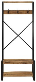 Suporte para roupas 80x40x190cm madeira mangueira maciça áspera