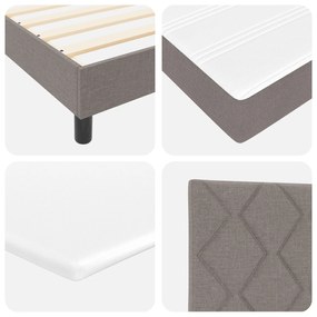 Cama Box Spring com colchão cinza 100x200 cm Tecido