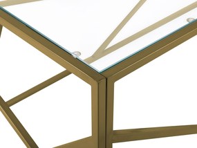 Mesa de centro dourada com tampo de vidro ORLAND Beliani
