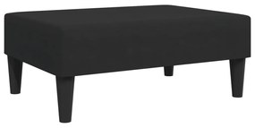 Sofá-cama 2 lugares c/ apoio de pés veludo preto