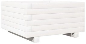 Vaso/floreira de jardim 50x50x26,5 cm pinho maciço branco