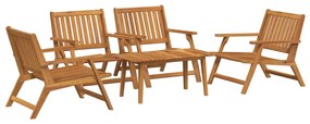 Cadeiras de Jardim com Mesa 5 pcs de Madeira de Acácia