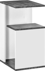 HOMCOM Mesinha de Cabeceira Mesa Auxiliar com 2 Prateleiras de Armazenamento Estilo Moderno 35x29,5x60cm Cinza e Branco | Aosom Portugal