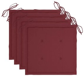 Cadeiras de jantar p/ jardim 3 pcs c/ almofadões acácia maciça