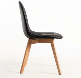 Conjunto de 2 Cadeiras Fluffy em Couro Artifical - Preto - Design Vint