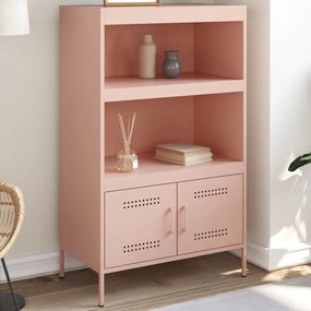 vidaXL Aparador alto 68x39x113 cm aço rosa