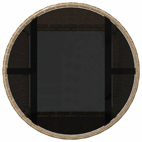 Conjunto de Jantar de 3 Peças Bege de Rattan