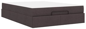 Estrutura da Cama Castanho escuro 140 x 200 cm tecido
