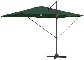 Guarda-sol Cantilever Roma da , com LEDs verdes e medidas de 352x251x2