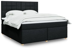 Cama com molas/colchão 180x200 cm tecido preto