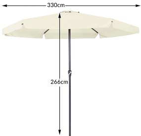 Guarda-sol Maui  Ø330 cm Proteção UV 80+ bege
