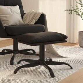 vidaXL Apoio de pés 60x60x36 cm tecido/couro artificial preto