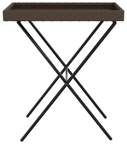 Mesa bandeja dobrável 65x40x75 cm vime PE castanho