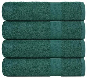 Toalhas de mãos 4 pcs 50x100 cm 360 gsm 100% algodão verde