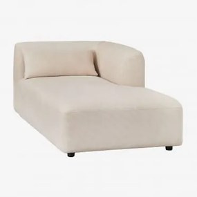 Módulo Chaise Longue Direito Para Sofá Modular Fogler Linho Veludo Bege Linho - Sklum