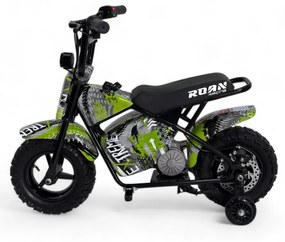 Mini moto elétrica para crianças 250W com rodas e limitador de velocidade Verde