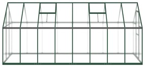 Estufa com estrutura base 445x169x195 cm alumínio verde