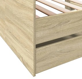 Sofá-cama com gavetas sem colchão 100x200 cm carvalho sonoma