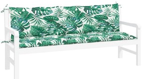 Almofadões banco jardim 2 pcs 180x50x7cm oxford padrão folhas