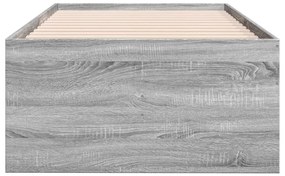 Sofá-cama com gavetas sem colchão 90x200 cm cinzento sonoma