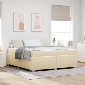 vidaXL Estrutura da Cama com colchão Creme 180 x 200 cm tecido