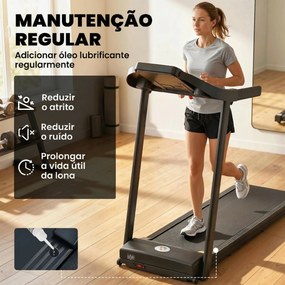 Passadeira para Casa 1-12 KM/H 1,5HP com 12 Programas Rodas Ecrã LED e Suporte para Telemóvel para Casa ou Escritório