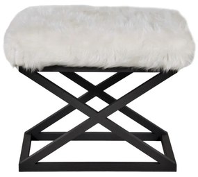 Pouffe Capraz – Preto e Branco – 50 cm x 42 cm x 40 cm