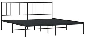 Estrutura de cama com cabeceira 193x203 cm metal preto